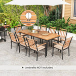  - 9 - Piece Patio Dining Set with 8 Wooden Armchairs - Outdoor Style Company