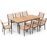  - 9 - Piece Patio Dining Set with 8 Wooden Armchairs - Outdoor Style Company