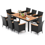  - 9 Pieces Outdoor Dining Set with Acacia Wood Tabletop - Outdoor Style Company