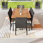  - 9 Pieces Outdoor Patio Dining Set with Soft Cushions and Acacia Wood Square Table - Outdoor Style Company