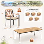  - 9 Pieces Patio Dining Set with 1.9 Inch Umbrella Hole and Seat Cushions - Outdoor Style Company