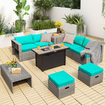  - 9 Pieces Patio Furniture Set with 42 Inches 60000 BTU Fire Pit - Outdoor Style Company