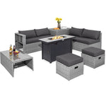  - 9 Pieces Patio Furniture Set with 42 Inches 60000 BTU Fire Pit - Outdoor Style Company