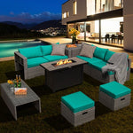  - 9 Pieces Patio Furniture Set with 42 Inches 60000 BTU Fire Pit - Outdoor Style Company