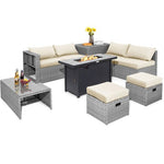  - 9 Pieces Patio Furniture Set with 42 Inches 60000 BTU Fire Pit - Outdoor Style Company