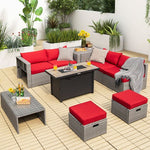  - 9 Pieces Patio Furniture Set with 42 Inches 60000 BTU Fire Pit - Outdoor Style Company