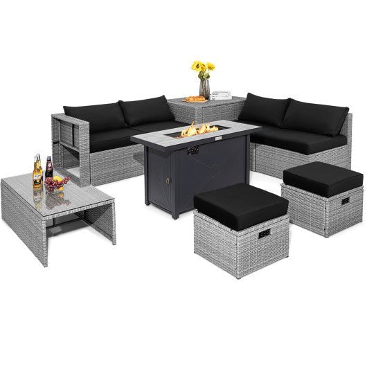  - 9 Pieces Patio Furniture Set with 42 Inches 60000 BTU Fire Pit - Outdoor Style Company