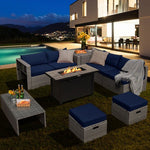  - 9 Pieces Patio Furniture Set with 42 Inches 60000 BTU Fire Pit - Outdoor Style Company