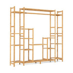  - 9 - Tier Bamboo Plant Stand with Hanging Rack - Outdoor Style Company