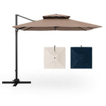  - 9.5 Feet Cantilever Patio Umbrella with 360° Rotation and Double Top - Outdoor Style Company