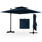  - 9.5 Feet Cantilever Patio Umbrella with 360° Rotation and Double Top - Outdoor Style Company