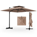  - 9.5 Feet Cantilever Patio Umbrella with 360° Rotation and Double Top - Outdoor Style Company