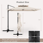  - 9.5 Feet Cantilever Patio Umbrella with 360° Rotation and Double Top - Outdoor Style Company