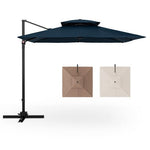  - 9.5 Feet Cantilever Patio Umbrella with 360° Rotation and Double Top - Outdoor Style Company