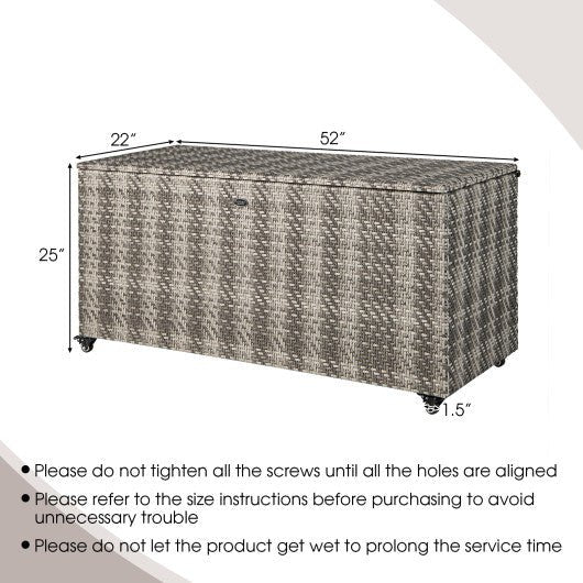  - 96 Gallon PE Wicker Outdoor Storage Box with 4 Wheels - Outdoor Style Company