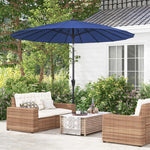 9 Feet Round Patio Umbrella with 18 Fiberglass Ribs-Navy