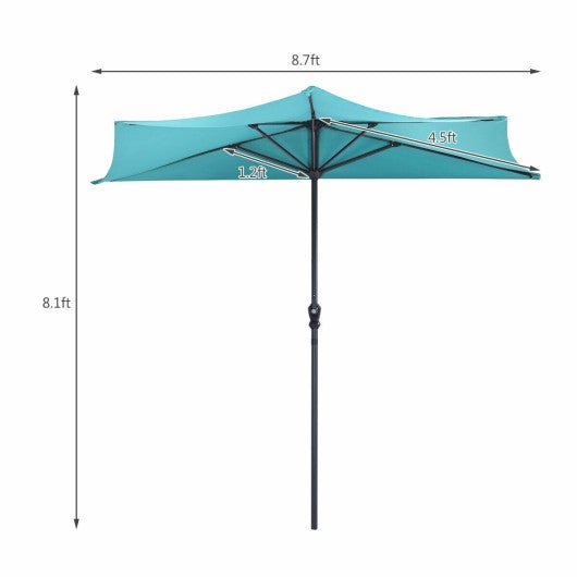  - 9Ft Patio Bistro Half Round Umbrella - Outdoor Style Company