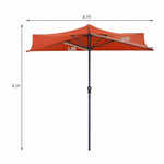  - 9Ft Patio Bistro Half Round Umbrella - Outdoor Style Company