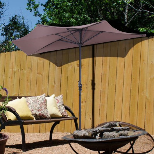  - 9Ft Patio Bistro Half Round Umbrella - Outdoor Style Company