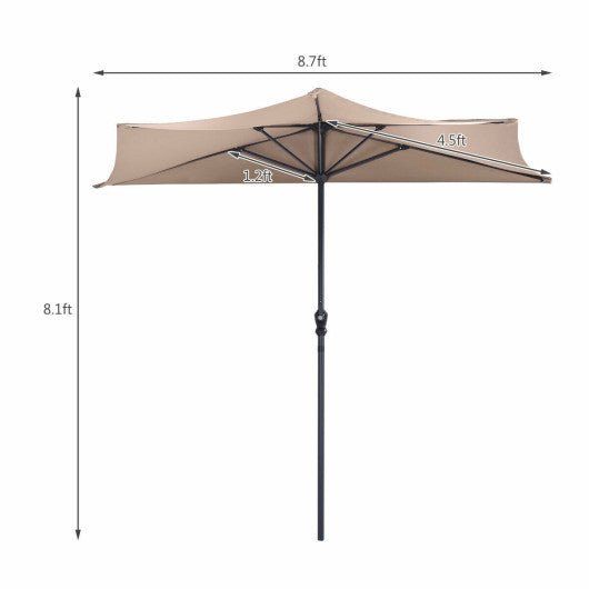  - 9Ft Patio Bistro Half Round Umbrella - Outdoor Style Company