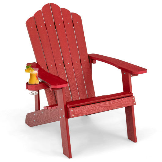  - Weather Resistant HIPS Outdoor Adirondack Chair with Cup Holder - Outdoor Style Company