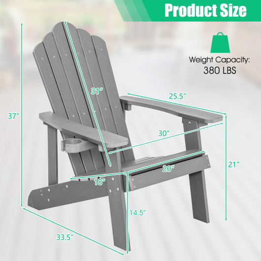  - Weather Resistant HIPS Outdoor Adirondack Chair with Cup Holder - Outdoor Style Company