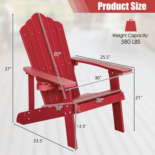  - Weather Resistant HIPS Outdoor Adirondack Chair with Cup Holder - Outdoor Style Company