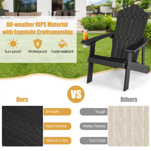  - Weather Resistant HIPS Outdoor Adirondack Chair with Cup Holder - Outdoor Style Company