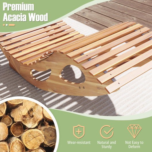  - Acacia Wood Patio Rocking Sun Lounger Chaise Lounge with Ergonomic Curved Seat - Outdoor Style Company