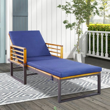  - Adjustable Cushioned Patio Chaise Lounge Chair with 4 - Level Backrest - Outdoor Style Company