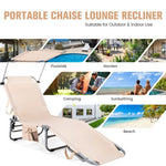  - Adjustable Outdoor Beach Patio Pool Recliner with Sun Shade - Outdoor Style Company