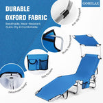  - Adjustable Outdoor Beach Patio Pool Recliner with Sun Shade - Outdoor Style Company