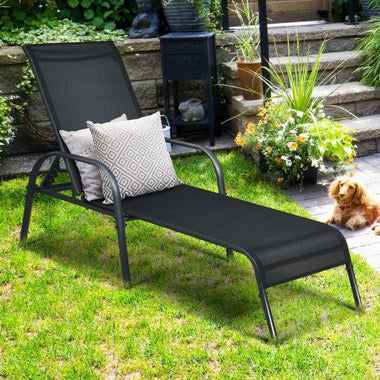  - Adjustable Patio Chaise Folding Lounge Chair with Backrest - Outdoor Style Company