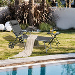  - Adjustable Patio Folding Chaise Lounge Chair with Wheels - Outdoor Style Company