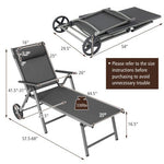  - Adjustable Patio Folding Chaise Lounge Chair with Wheels - Outdoor Style Company