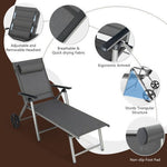  - Adjustable Patio Folding Chaise Lounge Chair with Wheels - Outdoor Style Company