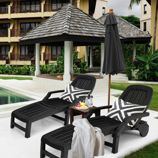  - Adjustable Patio Sun Lounger with Weather Resistant Wheels - Outdoor Style Company