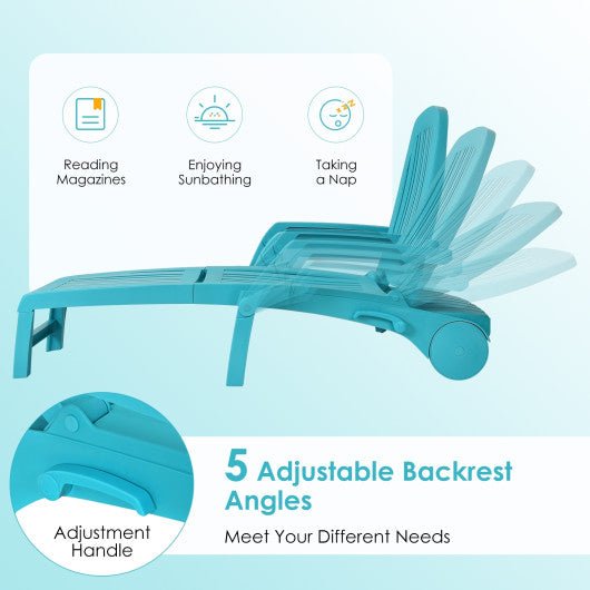  - Adjustable Patio Sun Lounger with Weather Resistant Wheels - Outdoor Style Company