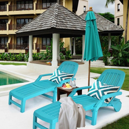  - Adjustable Patio Sun Lounger with Weather Resistant Wheels - Outdoor Style Company