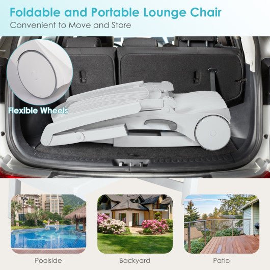  - Adjustable Patio Sun Lounger with Weather Resistant Wheels - Outdoor Style Company