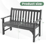  - All - Weather HDPE 2 - Person Garden Bench with Backrest and Armrests - Outdoor Style Company