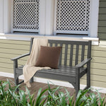  - All - Weather HDPE 2 - Person Garden Bench with Backrest and Armrests - Outdoor Style Company