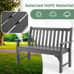  - All - Weather HDPE 2 - Person Garden Bench with Backrest and Armrests - Outdoor Style Company