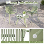  - All Weather PP Patio Conversation Set with Round Coffee table and 2 Chairs - Outdoor Style Company