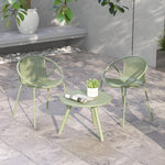  - All Weather PP Patio Conversation Set with Round Coffee table and 2 Chairs - Outdoor Style Company