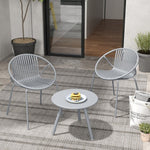  - All Weather PP Patio Conversation Set with Round Coffee table and 2 Chairs - Outdoor Style Company