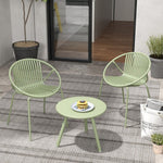  - All Weather PP Patio Conversation Set with Round Coffee table and 2 Chairs - Outdoor Style Company