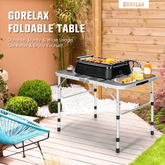  - Aluminum Grill Table with Iron Mesh Top - Outdoor Style Company