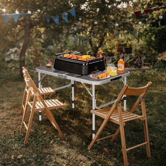  - Aluminum Grill Table with Iron Mesh Top - Outdoor Style Company