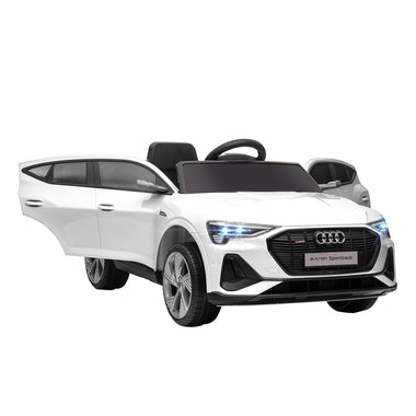 -Aosom 12V Kids Electric Ride On Audi Car, Battery Powered Toy w/ Parent Remote Control, Safety Belt, LED Lights, Music & Horn for 3-5 Years Old, White - Outdoor Style Company